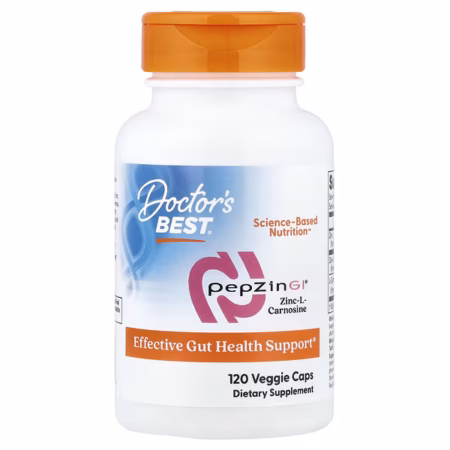 Doctor's Best PepZin GI Zinc-L-Carnosine – 120 Vegetarian Capsules