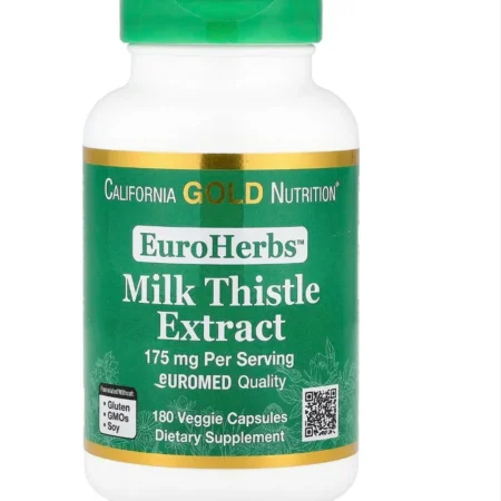 California Gold Nutrition EuroHerbs Milk Thistle Extract Chardon-Marie 175 mg 180 Capsules