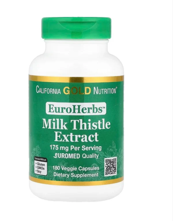California Gold Nutrition EuroHerbs Milk Thistle Extract Chardon-Marie 175 mg 180 Capsules