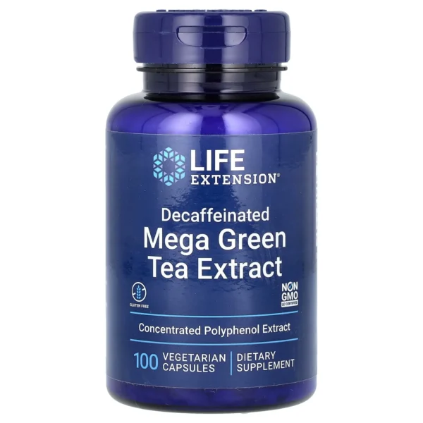 Life Extension Extrait de Super Thé Vert Décaféiné 100 Capsules Végétariennes