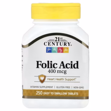 21st Century Folic Acid 400 mcg 250 Comprimés