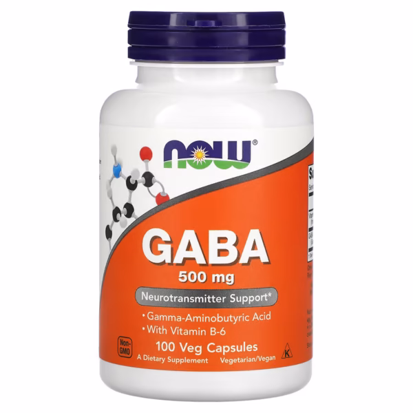 Now foods GABA et Vitamine B6 500 mg 100 Capsules