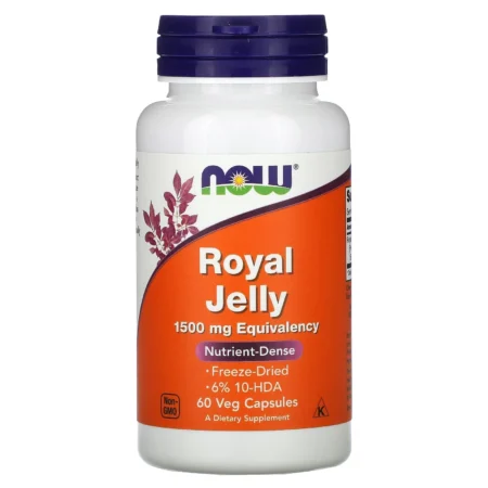 Now Foods Gelée Royale 1500 mg 60 Capsules Végétariennes