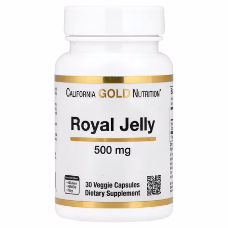 California Gold Nutrition Gelée Royale Concentrée et Lyophilisée 500 mg 30 Capsules Végétariennes