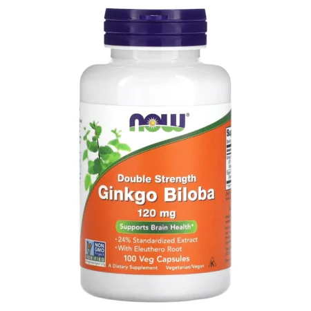 Now Foods Ginkgo Biloba Double Concentration 120 mg 100 Capsules