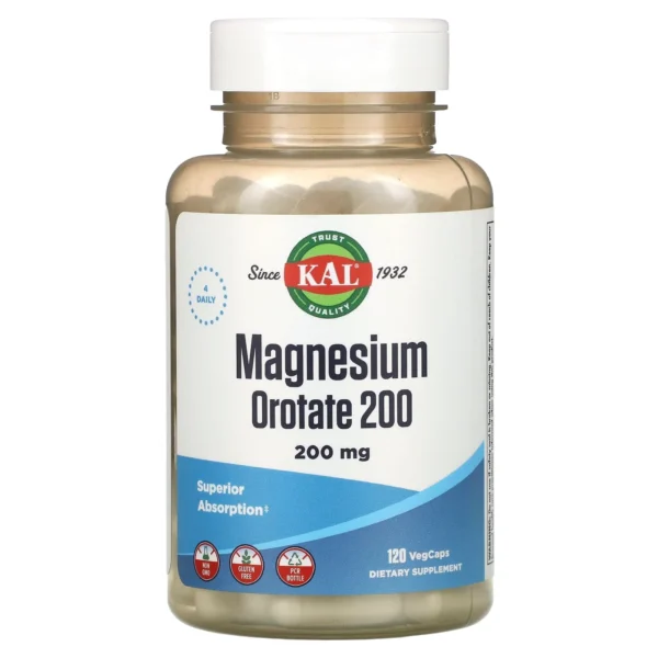 KAL Magnesium Orotate 50 mg – 120 Vegetarian Capsules