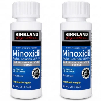 Kirkland Signature Minoxidil 5% pack 2 flacons traitement repousse cheveux homme 60 jours