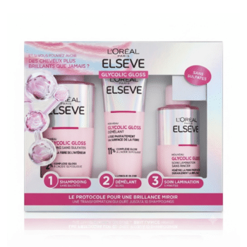 L&rsquo;Oréal Paris Elseve – Coffret Protocole Glycolic Gloss Brillance Shampooing + Démêlant + Soin Lamination