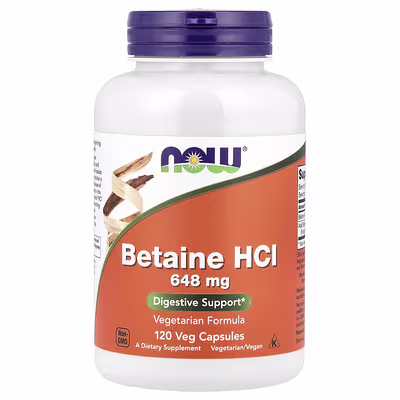 NOW Foods Betaine HCl 120 Veg Capsules