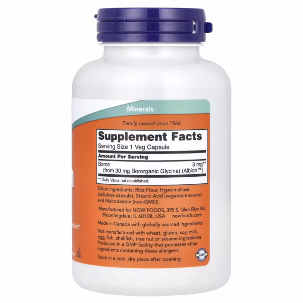 NOW Foods Boron 3 mg 250 Veg Capsules