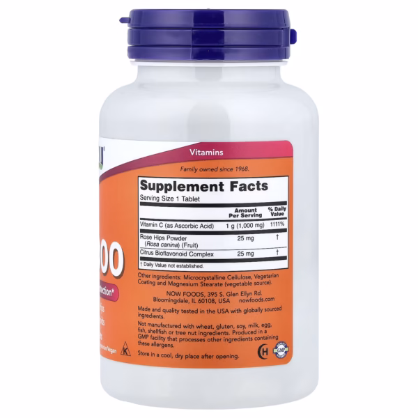 NOW Foods C-1000 Rose Hips & Bioflavonoids 100 Tablets