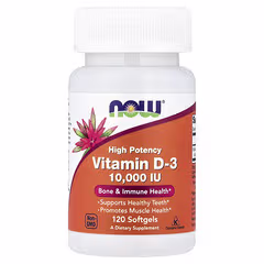NOW Foods High Potency Vitamin D3 10,000 IU – 120 Softgels