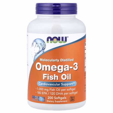 NOW Foods Huile de Poisson Riche en Oméga-3 1000 mg – 200 Capsules à Enveloppe Molle