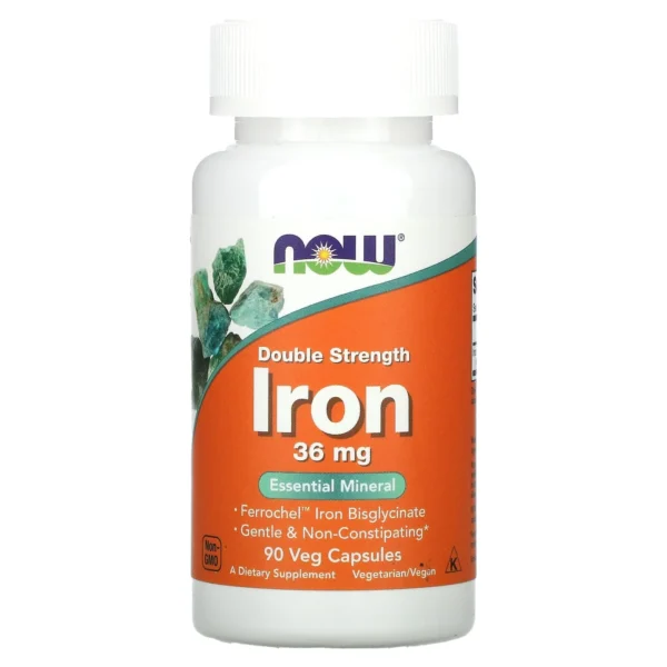 NOW Foods Iron 36 mg – 90 Veg Capsules