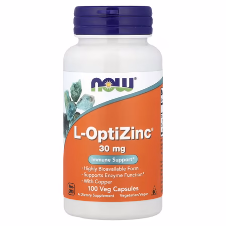 NOW Foods L-OptiZinc® – 100 Veg Capsules