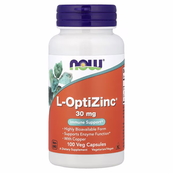 NOW Foods L-OptiZinc® – 100 Veg Capsules