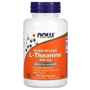 NOW Foods L-Theanine Double Strength 200 mg – 120 Veg Capsules