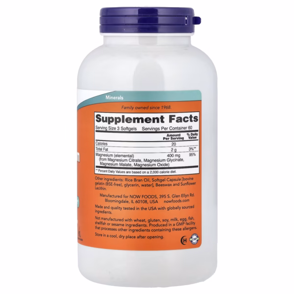 NOW Foods Magnesium Citrate 133 mg 180 Softgels