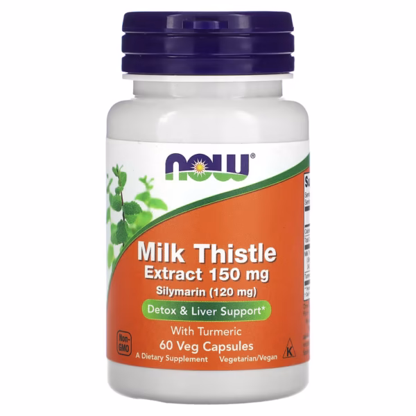 NOW Foods Milk Thistle Extract with Turmeric 150 mg – 60 Veg Capsules