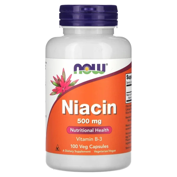 NOW Foods Niacin 500 mg – 100 Vegetarian Capsules