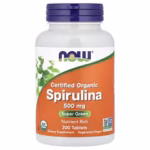 NOW Foods Organic Spirulina 500 mg – 200 Tablets