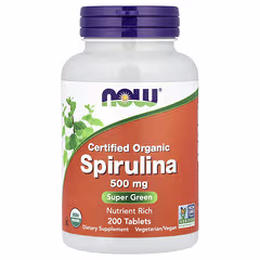 NOW Foods Organic Spirulina 500 mg – 200 Tablets