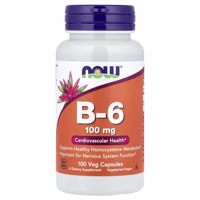 NOW Foods Vitamin B-6 100 mg 100 Veg Capsules