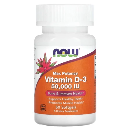 NOW Foods Vitamin D3 50,000 IU – 50 Softgels