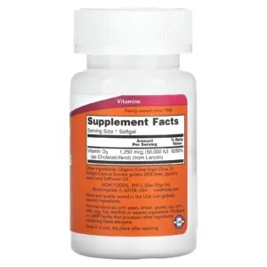 NOW Foods Vitamin D3 50,000 IU – 50 Softgels