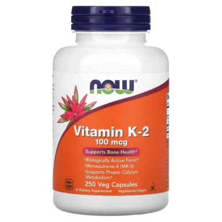 NOW Foods Vitamin K2 100 mcg – 250 Vegetarian Capsules