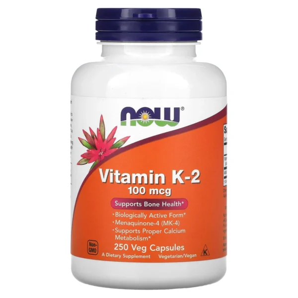 NOW Foods Vitamin K2 100 mcg – 250 Vegetarian Capsules