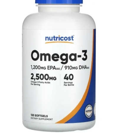 Nutricost Omega-3 Fish Oil 2500 mg – 120 Softgels