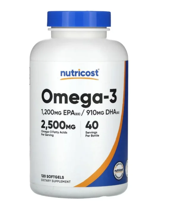 Nutricost Omega-3 Fish Oil 2500 mg – 120 Softgels