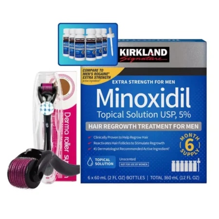 PACK Kirkland Signature Minoxidil 5% Homme 6 Mois + Derma Roller