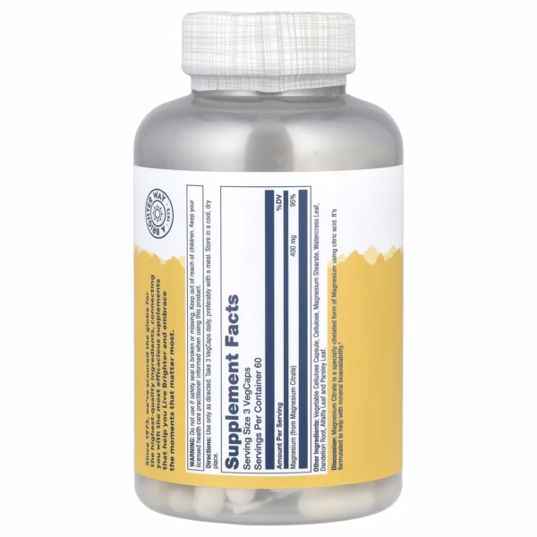 Solaray Magnesium Citrate 133 mg 180 VegCaps