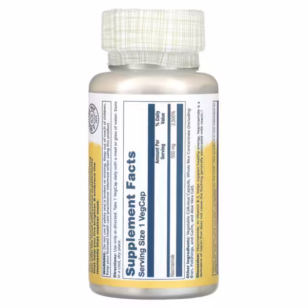 Solaray Niacinamide 500 mg – 100 Vegetarian Capsules