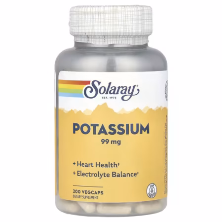 Solaray Potassium 99 mg – 200 Vegetarian Capsules