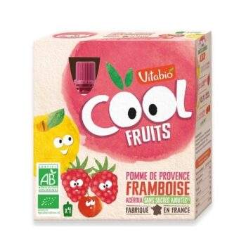 VITABIO COOL FRUITS POMME FRAMBOISE 4 X 90G