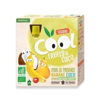 VITABIO COOL FRUITS POMME POIRE 4 X 90G