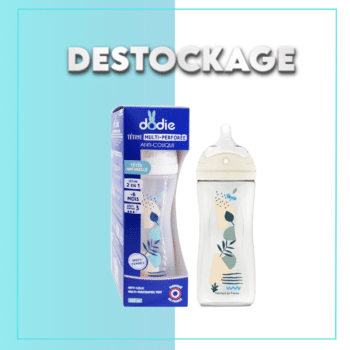 DODIE Biberon Anti-Colique Débit 2 Bleu 6 mois et plus 330ml – DESTOCKAGE