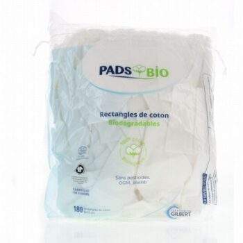 GILBERT PADS BIO RECTANGLES DE COTON 8X10CM